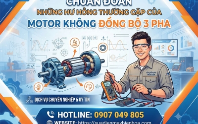 Chuẩn đoán những hư hỏng thường gặp của motor không đồng bộ 3 pha