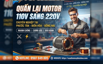 Quấn lại motor 110v sang 220v
