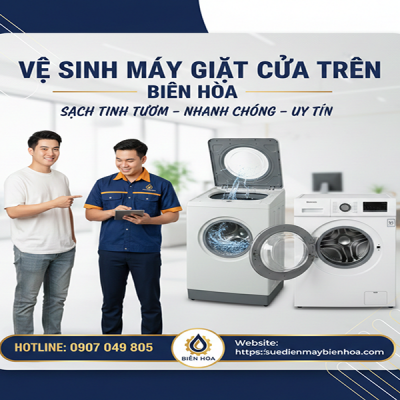 Vệ sinh máy giặt cửa trên Biên Hòa