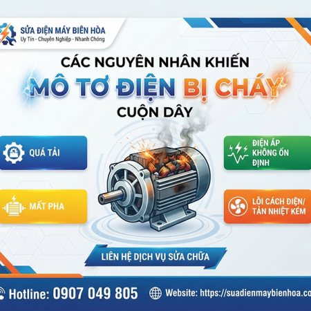 Các nguyên nhân khiến mô tơ điện bị cháy cuộn dây