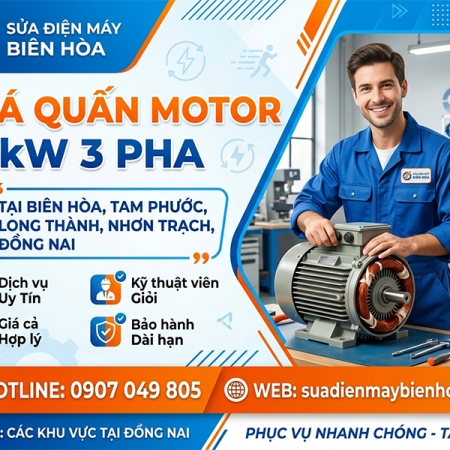 Giá quấn motor 15kW 3 pha tại Đồng Nai