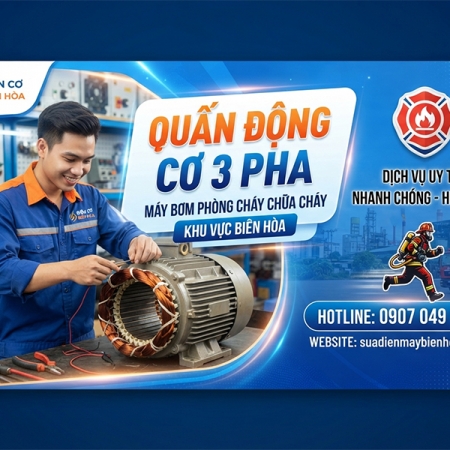 Quấn động cơ 3 pha máy bơm phòng cháy chữa cháy khu vực Biên Hòa