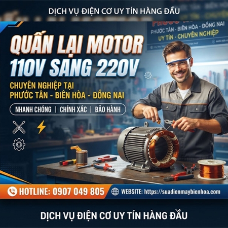 Quấn lại motor 110v sang 220v